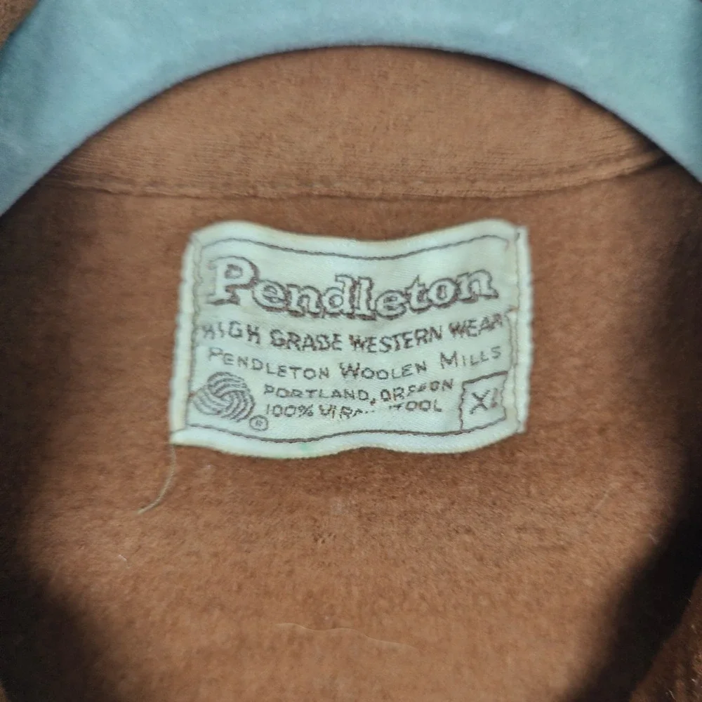 Vintage 70s 80s Pendleton Western Shirt Mens XL Tan High Grade Wool Shirt Jacket_6